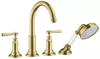 Axor Montreux 4-Loch Fliesenrandarmatur mit Hebelgriffen brushed brass (16554950)