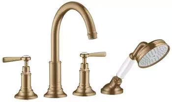 Axor Montreux 4-Loch Fliesenrandarmatur mit Hebelgriffen brushed bronze (16554140)