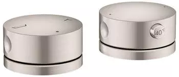 Axor One 2-Loch Wannenrandarmatur mit Thermostat edelstahl optic (48470800)