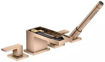 Axor MyEdition 4-Loch Wannenrandarmatur ohne Platte polished red gold (47432300)