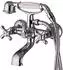 PaulGurkes Nostalgie Retro Wannenarmatur Zweigriffmischer mit Duschkopf (PG27T4-1304)