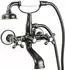 PaulGurkes Wannenarmatur Retro Zweigriffmischer Kreuzgriff, schwarz (PGQP27W-0316)