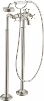 Axor Montreux 2-Griff Wannenarmatur bodenstehend mit Hebelgriffen edelstahl optic (16553800)