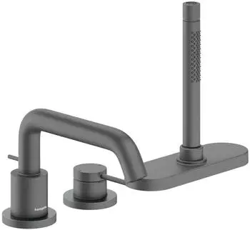 Hansgrohe Tecturis S 3-Loch Einhebel-Wannenrandmischer mit sBox brushed black chrome (73447340)