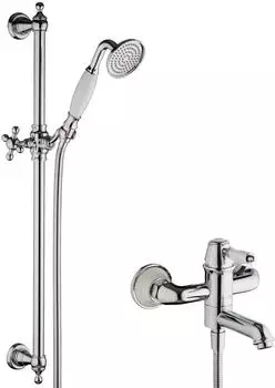 PaulGurkes MOON Wannenarmatur Aufputz Set, Messing verchromt (PGSETWMOON2)