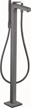 Axor Citterio Einhebel-Wannenmischer bodenstehend mit Hebelgriff Rautenschliff brushed black chrome (39471340)