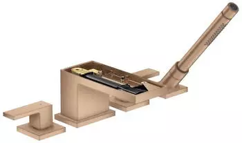 Axor MyEdition 4-Loch Wannenrandarmatur ohne Platte brushed red gold (47432310)