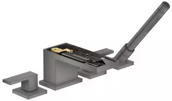 Axor MyEdition 4-Loch Wannenrandarmatur ohne Platte brushed black chrome (47432340)
