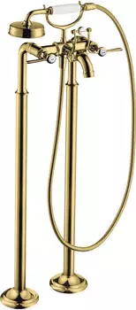 Axor Montreux 2-Griff Wannenarmatur bodenstehend mit Hebelgriffen polished gold optic (16553990)