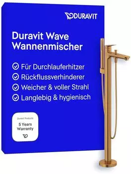 Duravit Wave Bodenstehender Einhebel-Wannenmischer, bronze geb&uuml;rstet (WA5250000004)