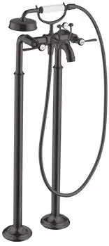 Axor Montreux 2-Griff Wannenarmatur bodenstehend mit Hebelgriffen brushed black chrome (16553340)
