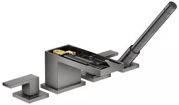 Axor MyEdition 4-Loch Wannenrandarmatur ohne Platte polished black chrome (47432330)
