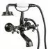 PaulGurkes Wannenarmatur Retro Aufputz schwarz mit Handbrause (PGQP27-017)