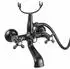 PaulGurkes Wannenarmatur Retro Aufputz schwarz mit Handbrause (PGQP27-017)