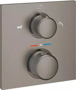 GROHE Allure Thermostat-Wannenbatterie 2-Wege-Umstellung hard graphite geb&uuml;rstet (19446AL2)