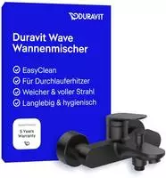 Duravit Wave Einhebel-Wannenmischer Aufputz, Badarmaturen, WA5230000046, schwarz matt