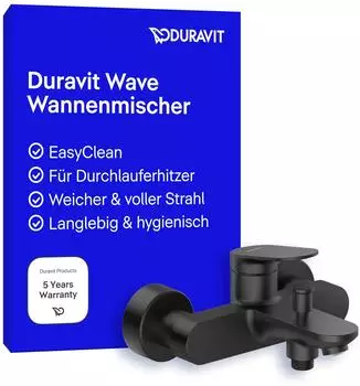 Duravit Wave Wannen-Einhebelmischer Aufputz, schwarz matt (WA5230000046)