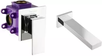 PaulGurkes Set eckig Unterputz mit Box, Badewanne & Waschtisch mit Wanneneinlauf (PGSETHPUM18W1)