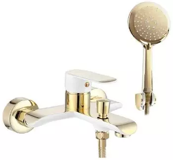 Rea Bloom Badewannenarmatur Wand wei&szlig;/hellgold (REA-B9932)