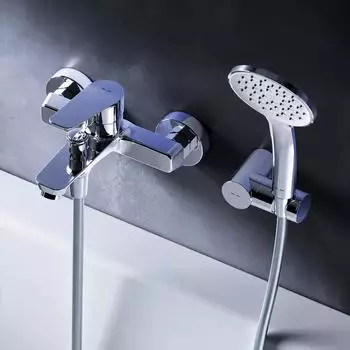 AM.PM Hit Badewannenarmatur Einhebelmischer mit Handbrause, chrom (FTA15000)