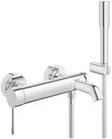 GROHE Essence New Einhand-Wannenbatterie mit Brausegarnitur, Badarmaturen,...