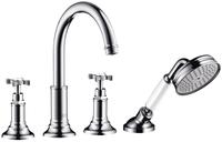 Hansgrohe AXOR Montreux 4-Loch Wannenrandarmatur mit Kreuzgriffen, Chrom