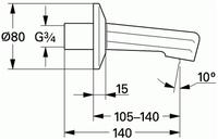 GROHE Wanneneinlauf f&uuml;r Wandmontage, Badarmaturen, 13540000, chrom
