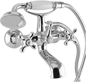 PaulGurkes Wannenarmatur mit Handbrause, Retro-Landhausstil, Zweigriffarmatur