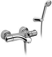DEMM Badewannenarmatur mit Thermostat, Frotherm, Hansbrause und Ablaufgarnitur, chrom, 13140.004.C, 5005