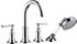 Axor Montreux 4-Loch Fliesenrandarmatur mit Hebelgriffen Brushed Nickel (16554820)