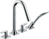 AXOR Citterio M 4-Loch Fliesenrandarmatur mit Hebelgriffen und Rosetten DN 15,