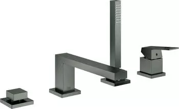 GROHE Eurocube Einhand-Wannenkombination 4-Loch hard graphite geb&uuml;rstet (19897AL1)