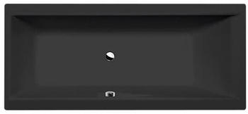 polysan Rechteckige Badewanne Cleo 180 x 80 cm Acrylat schwarz (95611BM)