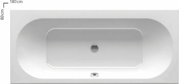 Ravak Rechteckige Badewanne City Slim 180 x 80 cm Acrylat links/rechts weiß (CISLIM1800)