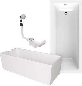 Calmwaters Rechteckwanne Modern Square 170x75cm Set Wannenträger & Ablaufgarnitur 99000165 Calmwaters Rechteckwanne Modern Square 170x75cm Set Wannenträger & Ablaufgarnitur 99000165