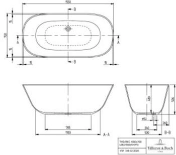 Villeroy & Boch Theano freistehende Badewanne, oval, morning green (UBQ155ANH7F200V-R8)
