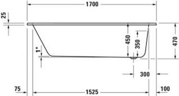 Duravit D-Code Rechteck-Badewanne 1700x700mm weiß hochglanz (700670000000000)
