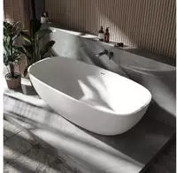 Freistehende Badewanne Bernstein Ocean Stone Mineralguss 180x87cm Matt