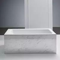 BetteSelect Rechteck-Badewanne, Einbau, Fu&szlig;ende rechts, &Uuml;berlauf vorne,