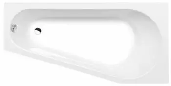 polysan PROJECTA Asymmetrische Badewanne 160x80x44cm, wei&szlig; (21111)