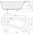 polysan PROJECTA Asymmetrische Badewanne 160x80x44cm, weiß (21111)