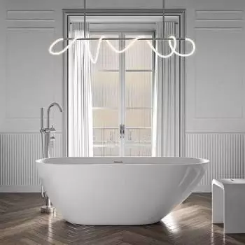 Bernstein Roma 2.0 Freistehende Badewanne Acryl Wei&szlig; gl&auml;nzend 170x75x58cm (Roma 2.0)