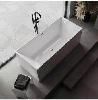 Bernstein NADI Freistehende Badewanne Acryl Wei&szlig; 170x75x60cm