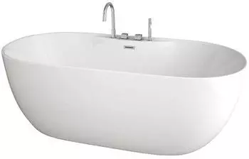 Home Deluxe Leni Freistehende Badewanne mit Armatur, Wei&szlig;, 170x80cm (Leni)