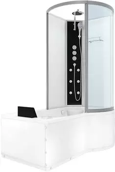 AcquaVapore K50-L02-WP Whirlpool-Duschkabine mit Wanne 170x100cm, wei&szlig; (K50-L02-WP)