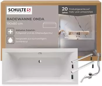Schulte Onda Eckbadewanne Acryl weiß 190x80cm (D281461980-EC)