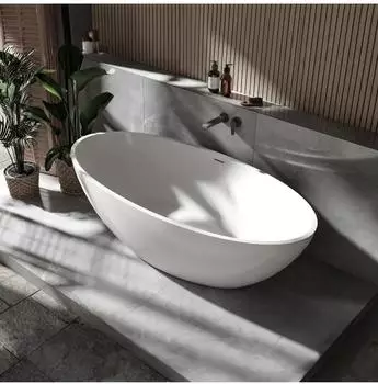 Bernstein Rio Stone Freistehende Badewanne Mineralguss Weiß 180x85x52cm