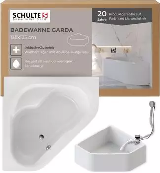 Schulte Garda Eckbadewanne Sanitäracryl weiß 135x135cm