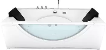 AcquaVapore Whirlpool-Badewanne W81R-TH-B-SC 180x90cm, Radio, Farblicht, aktive Schlauch-Reinigung (W81R-TH-B-SC)
