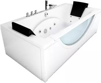 AcquaVapore W81H-TH-C-SC Whirlpool-Eckbadewanne 180x90cm, wei&szlig;, Kunststoff (W81H-TH-C-SC)